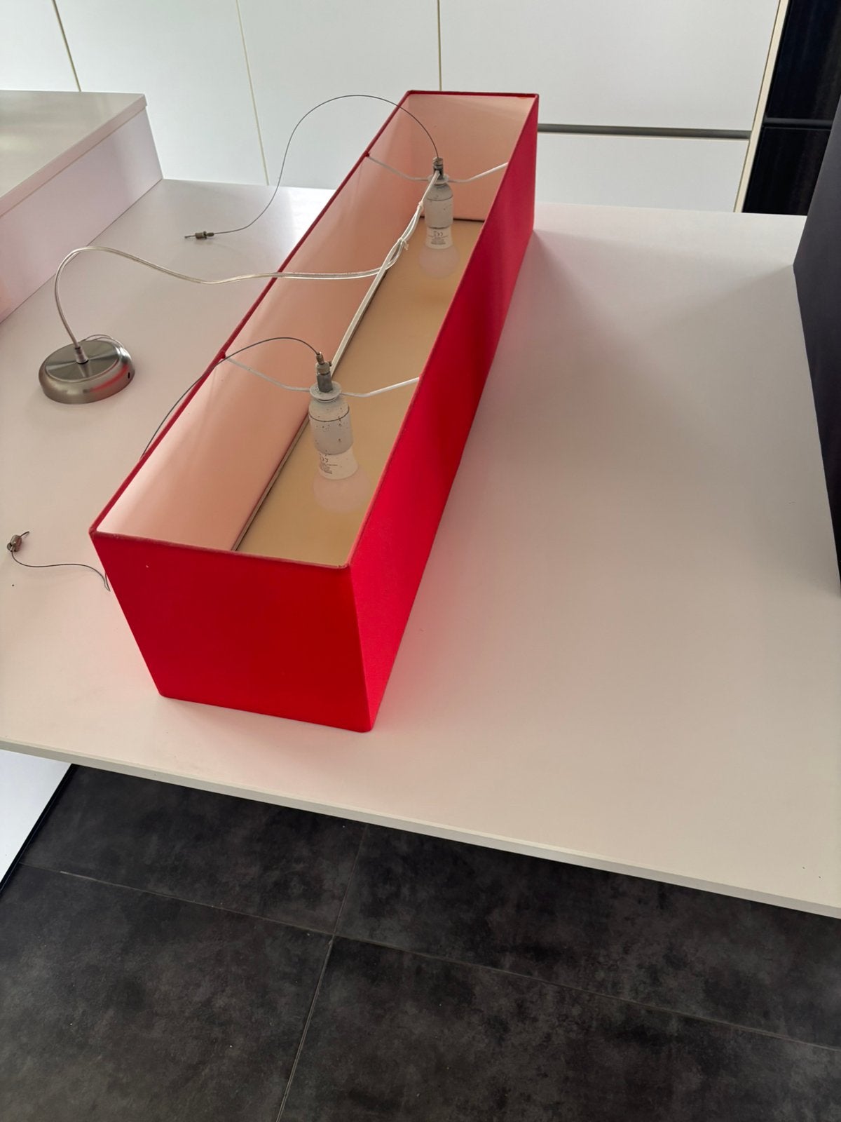 Lampenkap Rood, Huis en Inrichting, Lampen | Lampenkappen, Ophalen, Gebruikt, Rood, Rechthoekig