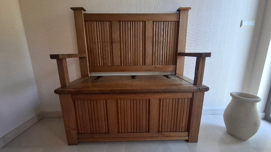 unieke houten bank, Antiek en Kunst, Ophalen
