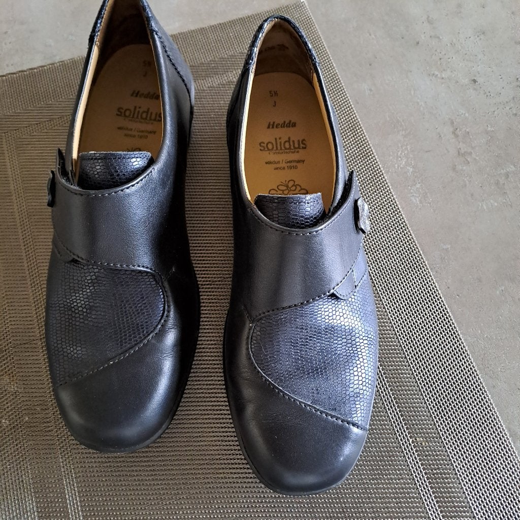 zwarte comfortschoenen van  Solidus, maat 38,5 J, Schoenen met lage hakken, Solidus, Zwart, Ophalen of Verzenden