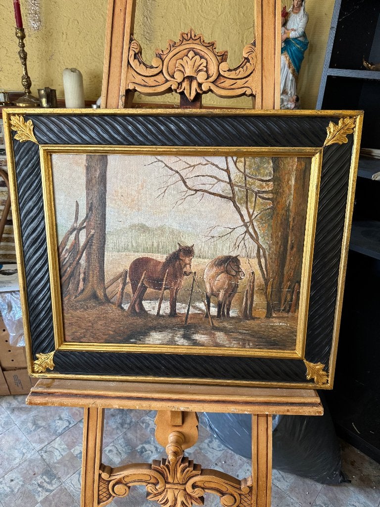 Schilderij paarden, Antiek en Kunst, Ophalen