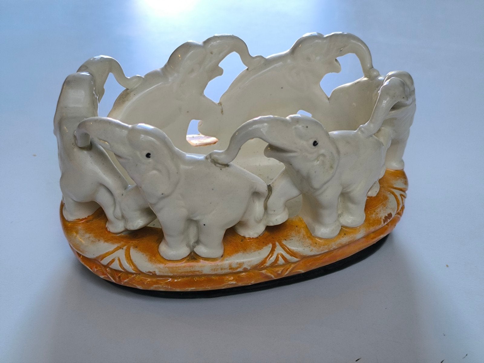 Vintage ovalen tafelmiddenstuk/centerpiece, Ophalen of Verzenden