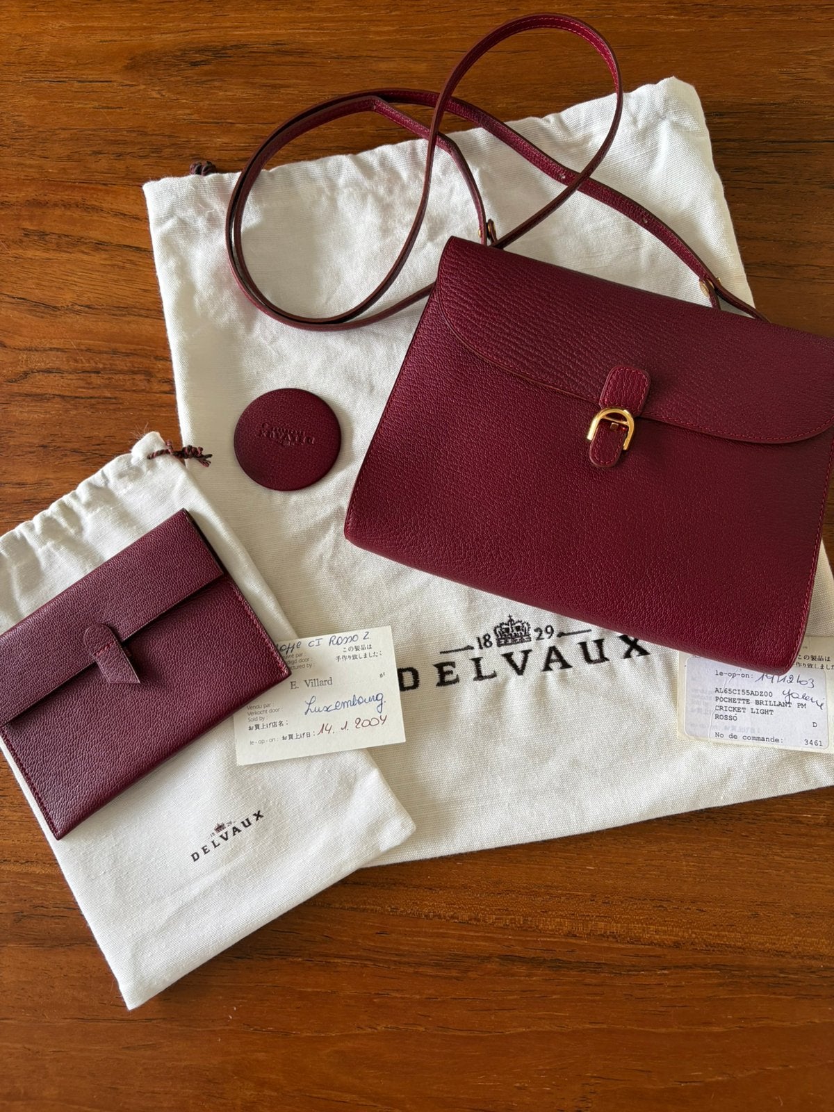 Delvaux tasje en klein envelopje., Ophalen, Zo goed als nieuw, Rood