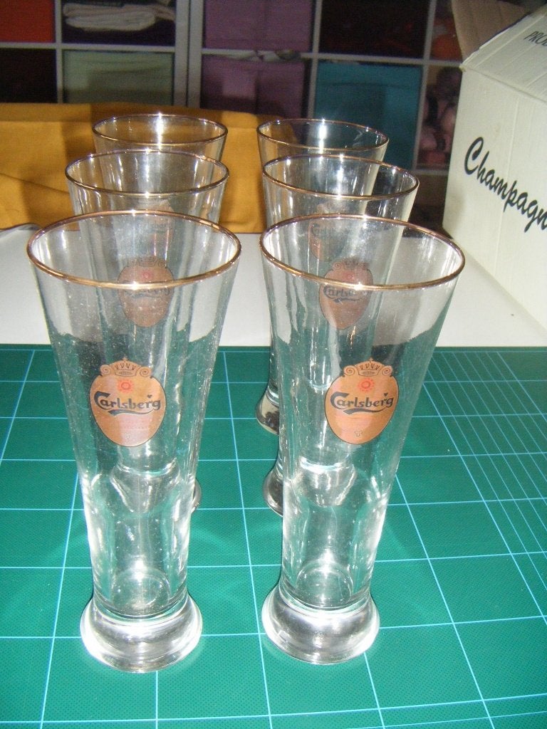 6 Verres à « Carlsberg », Collections, Verres & Petits Verres, Enlèvement, Comme neuf, Verre à bière