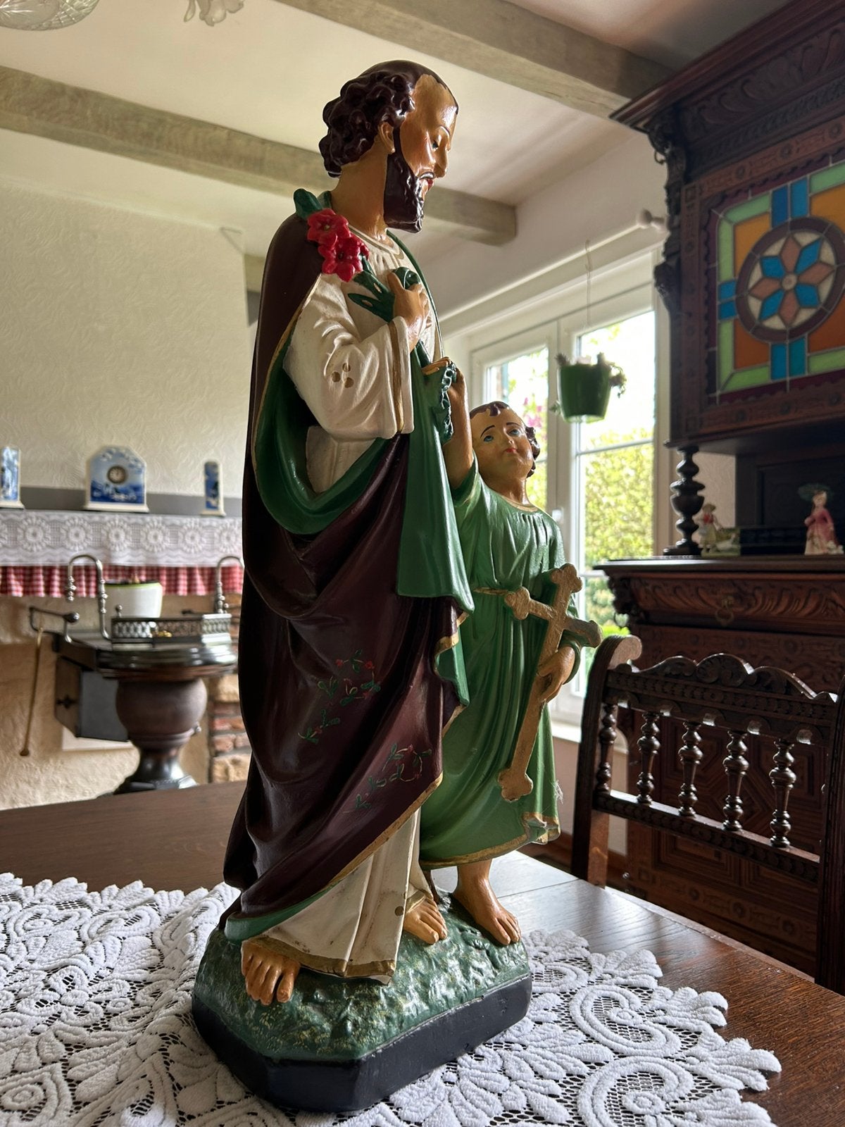 Sint - Jozef beeld met kind 62cm, Ophalen