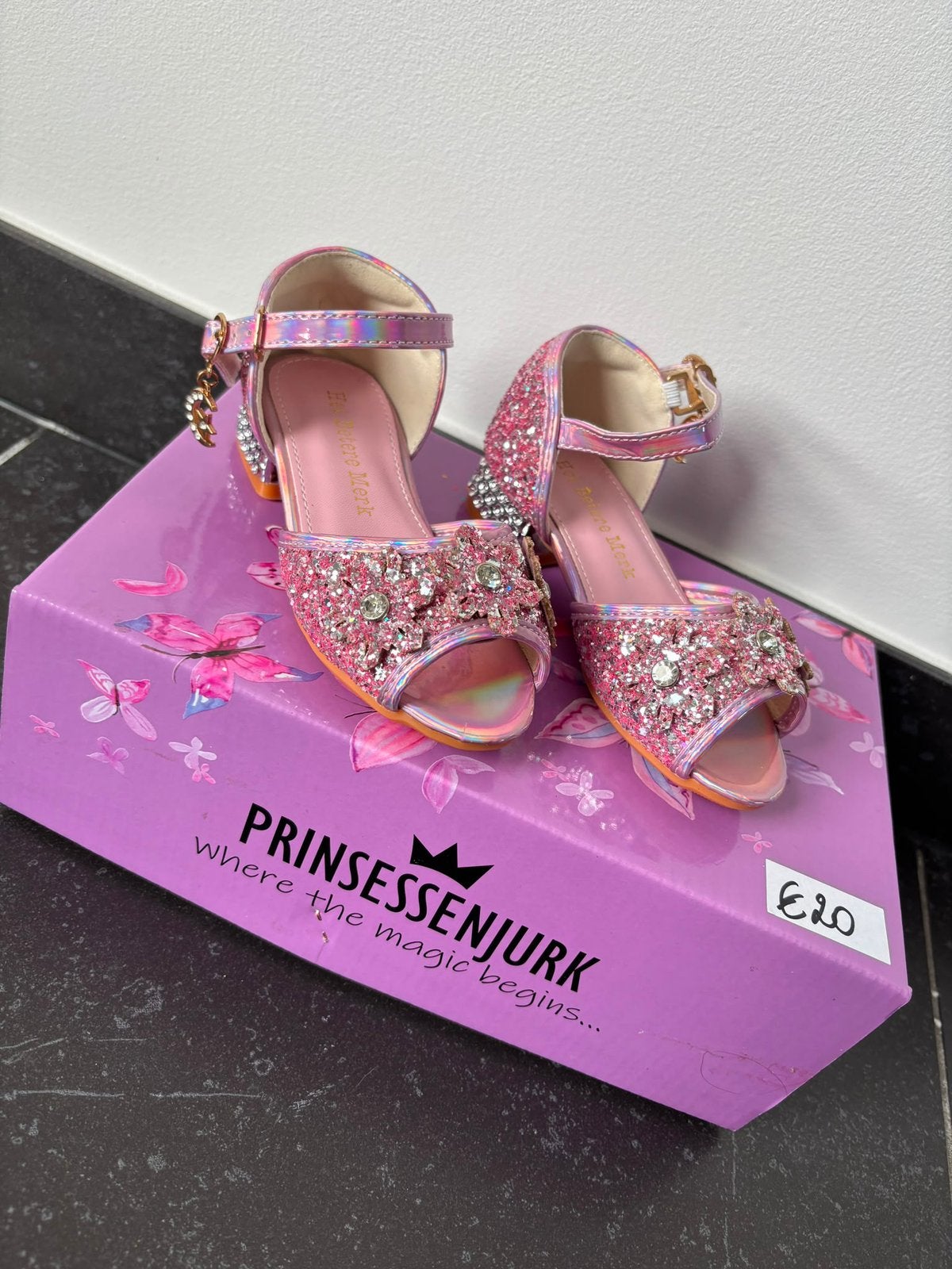 Roze prinsessen hakjes met glitters – maat 25 – NIEUW, Ophalen, Nieuw, Schoentjes