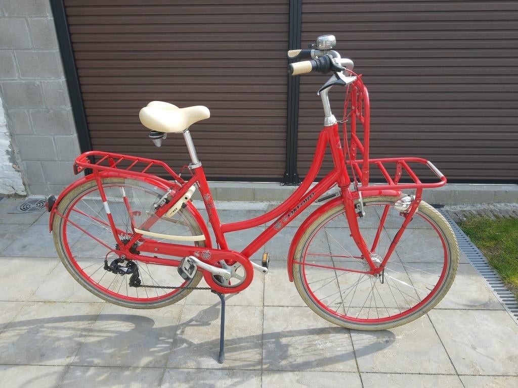 Retro rode Oxford Fleur damesfiets, Ophalen, Zo goed als nieuw, Overige merken, Versnellingen