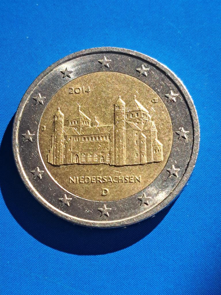 2014 J Allemagne 2 euros Niedersachsen Hambourg, Envoi, Allemagne, 2 euros, Monnaie en vrac