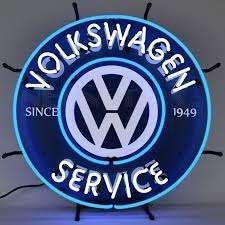VW service since 1949 neon licht reclame garage showroom, Ophalen of Verzenden, Nieuw, Lichtbak of (neon) lamp