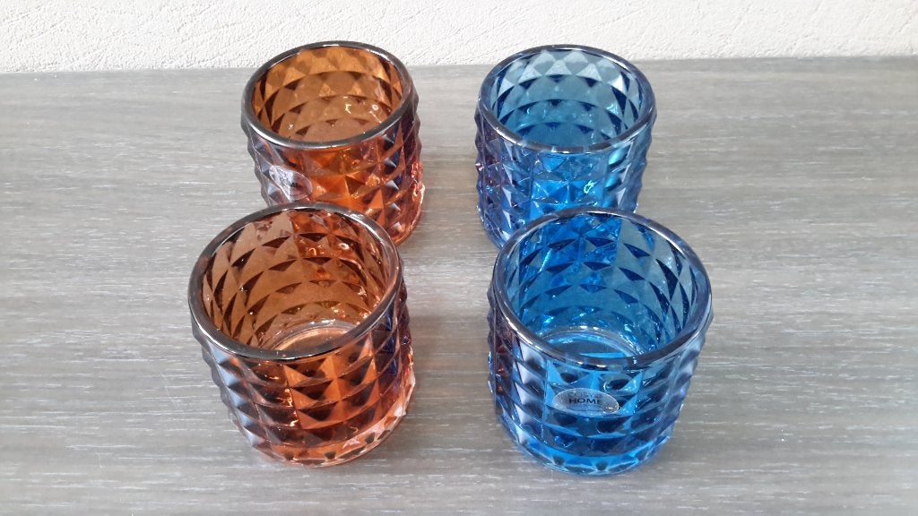 Lot / partij T-lichthouders Herfst / Winter ( NIEUW ), Ophalen of Verzenden, Nieuw, Blauw, Glas