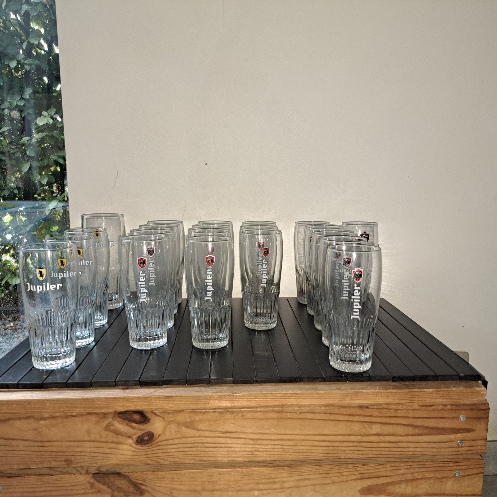 Jupiler en Cristal Alken glazen, Verzamelen, Ophalen, Gebruikt, Bierglas