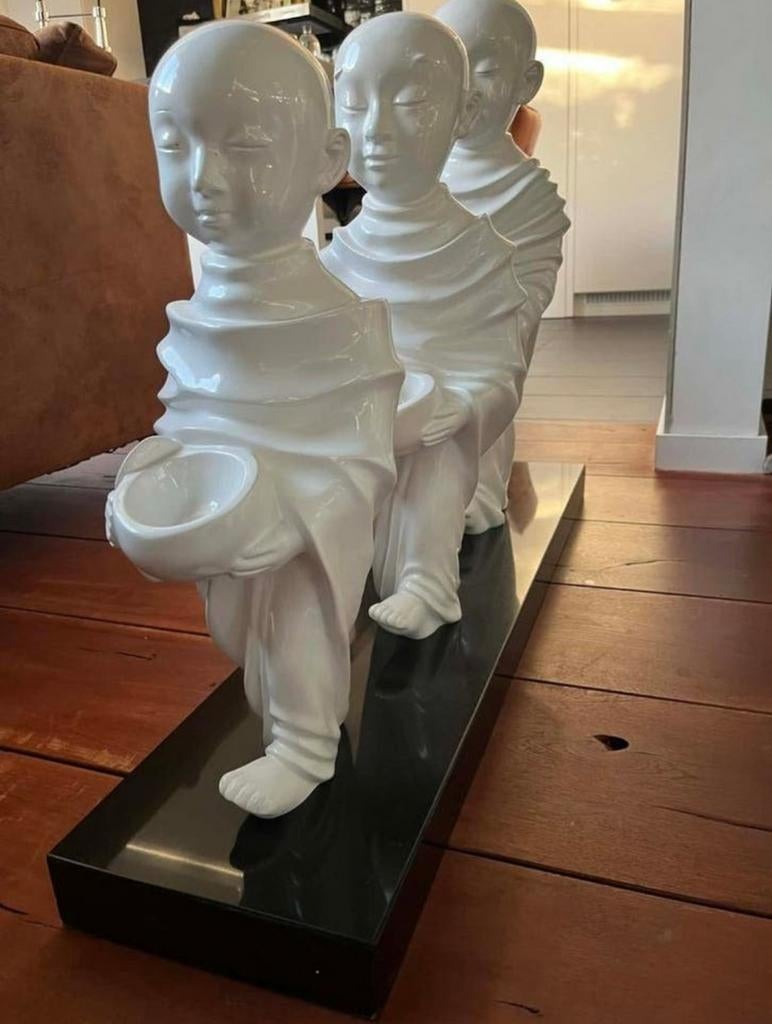 Uniek decoratief beeld – 2-delige set monnikjes, Huis en Inrichting, Ophalen