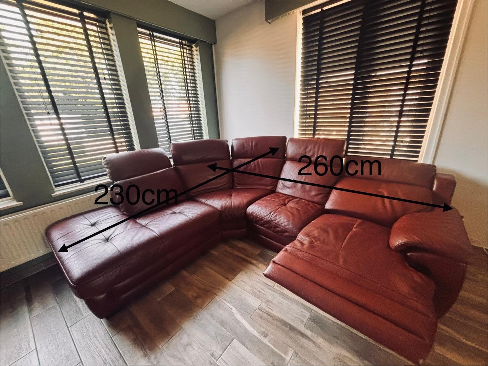 Lederen Hoeksalon + elektrische relax, Ophalen