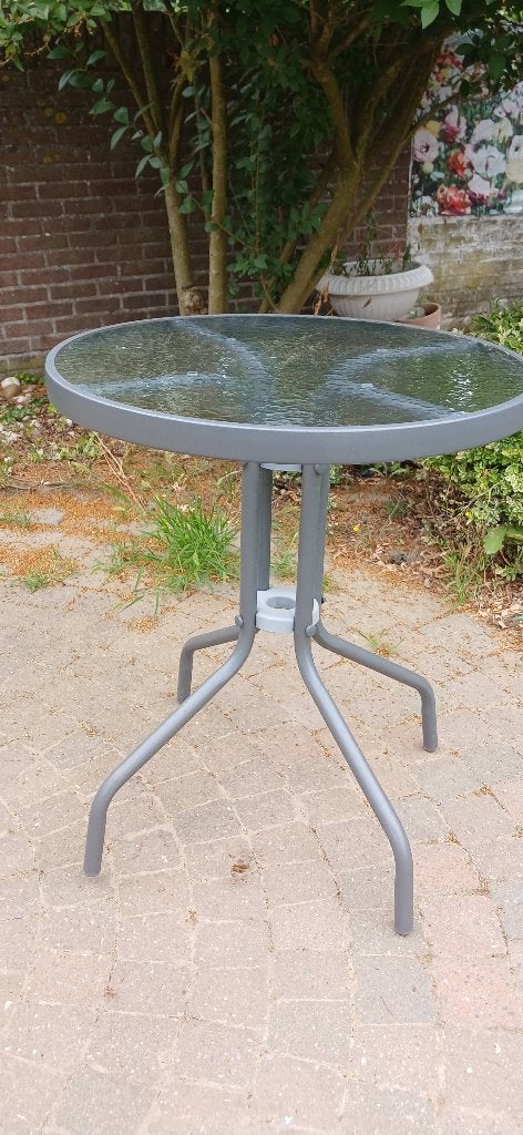 Kleine tuintafel, Tuin en Terras, Tuintafels, Ophalen, Zo goed als nieuw, Rond, Metaal