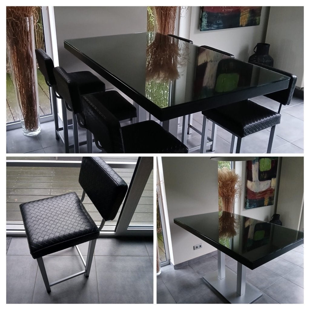 Tafel + zes stoelen, Huis en Inrichting, Ophalen, Gebruikt, Vijf personen of meer, Rechthoekig