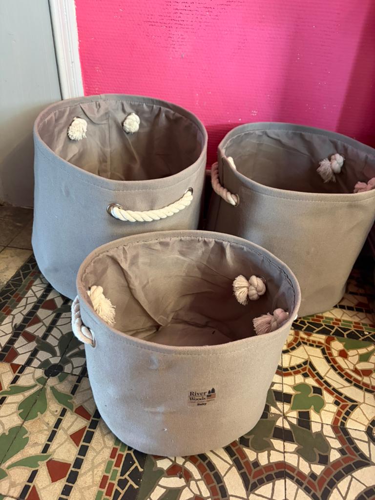 Ensemble de 3 paniers de rangement pour bébé River Woods, Enfants & Bébés, Enlèvement ou Envoi, Comme neuf