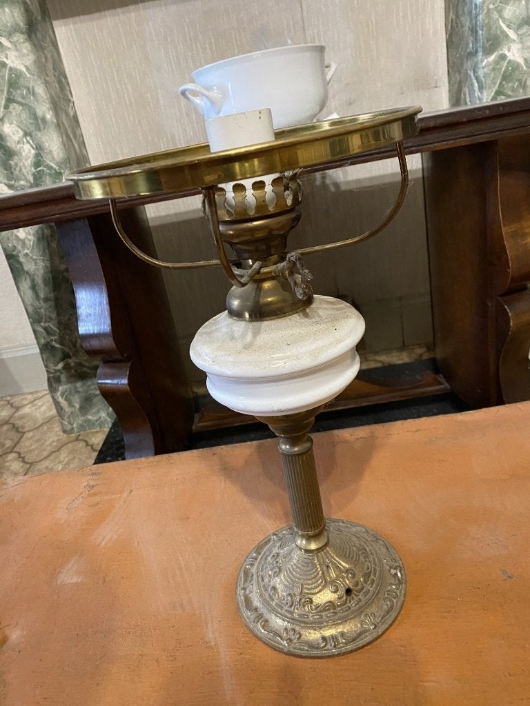 Vintage olielamp (begin 20e eeuw) in originele staat, Antiek en Kunst, Ophalen of Verzenden