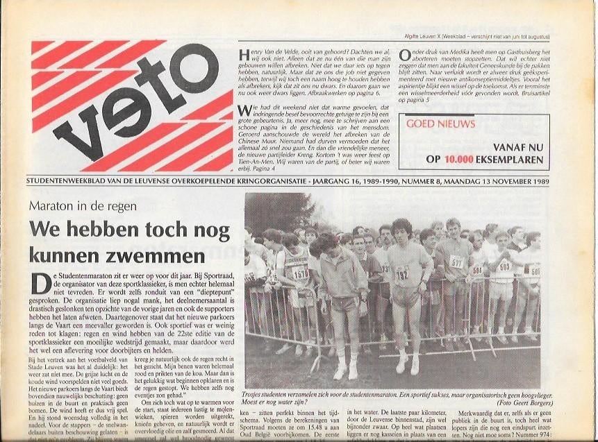 weekblad Studentenblad VETO jaargangen 1987-1994 K.U. Leuven, Ophalen, Gelezen