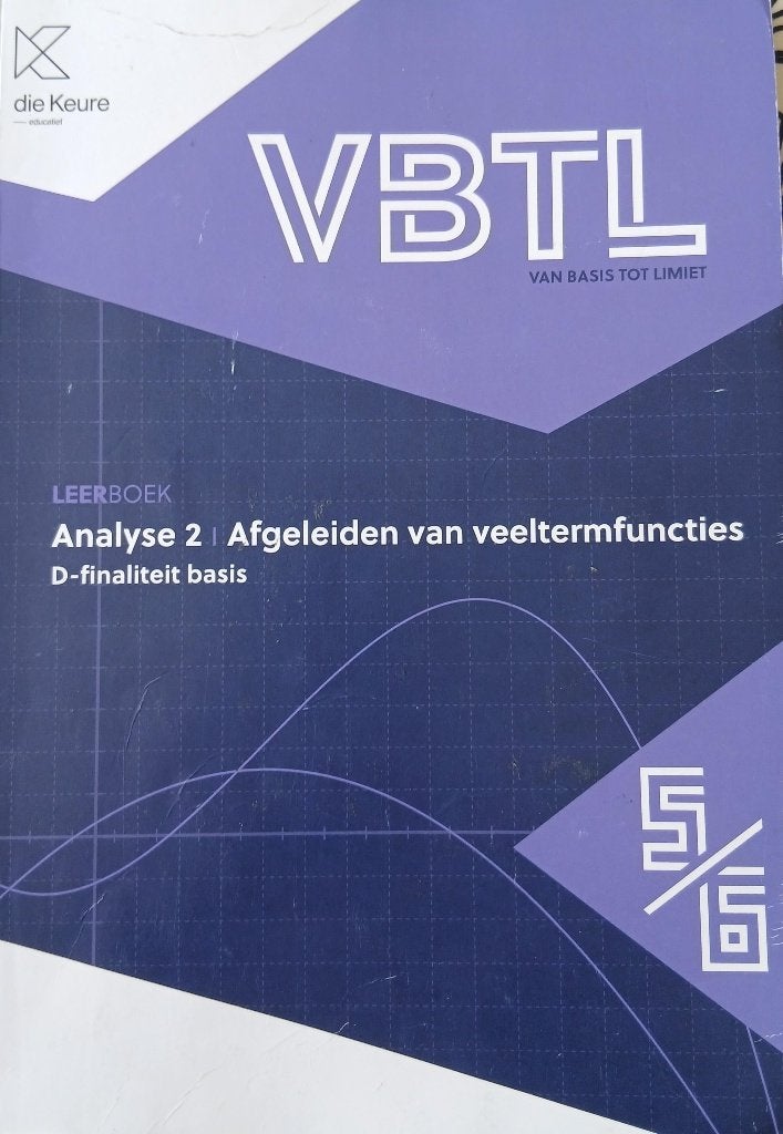 VBTL 5/6 Leerboek Analyse 2 Afgeleiden van veeltermfuncties, Ophalen, ASO, Wiskunde A