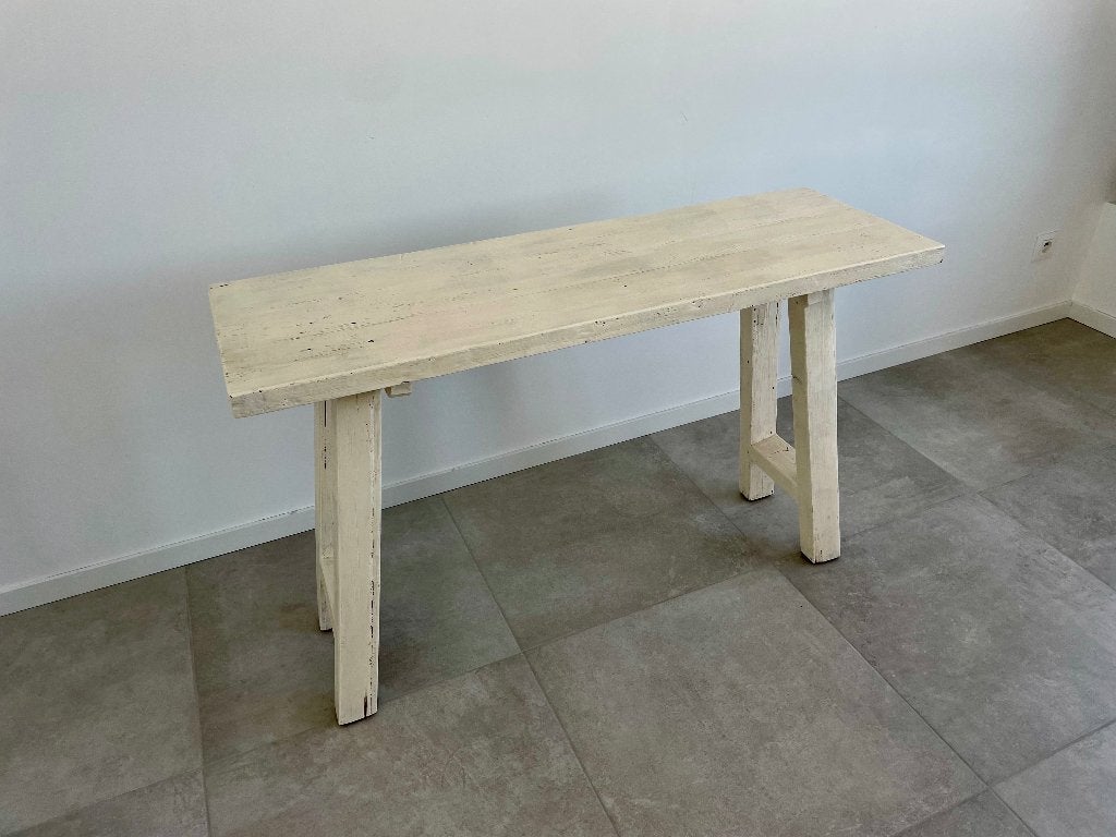 Westwing Lawas console – gerecycleerd teakhout – wit, Maison & Meubles, Tables | Dessertes, Teck, 100 à 150 cm, 25 à 50 cm, Landelijk/rustiek