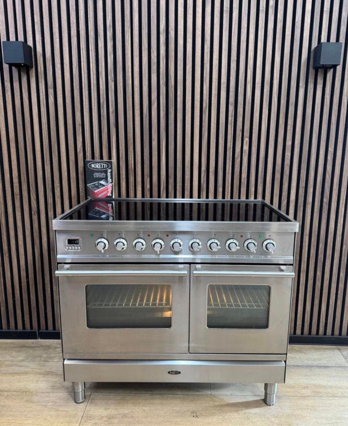 Luxe Rvs Inductie Boretti Fornuis 100 cm (Gratis bezorgen), Elektronische apparatuur, Kookplaten, Ophalen of Verzenden, Zo goed als nieuw