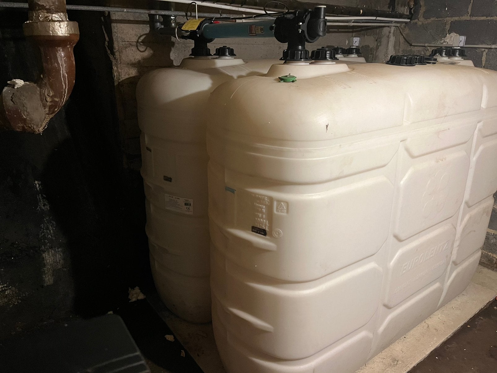 Deux citernes à mazout 2000 litres Eurolentz, Enlèvement, Utilisé