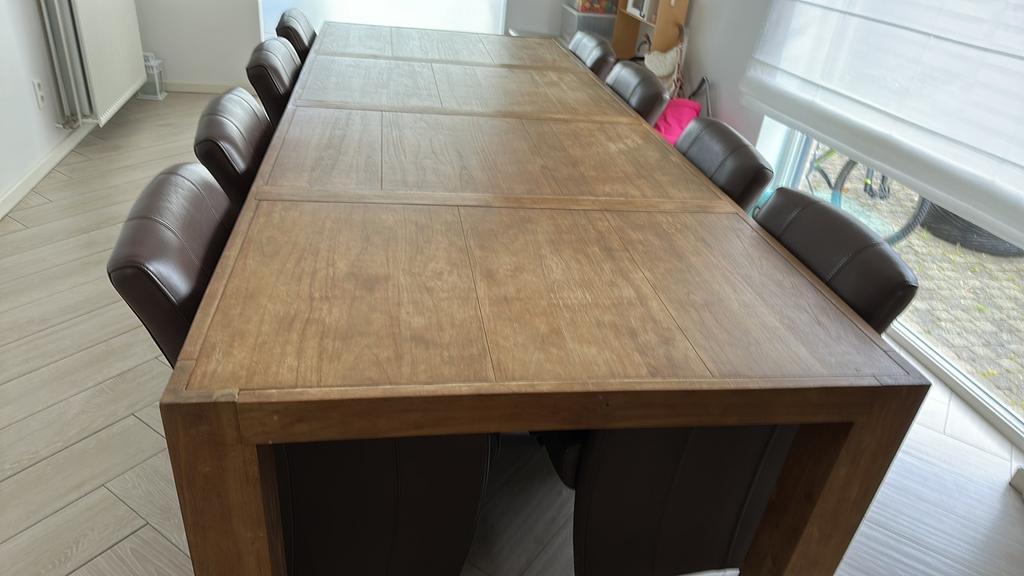 Tafel en stoelen Henders en Hazel, Ophalen, Gebruikt, 100 tot 150 cm, Teakhout