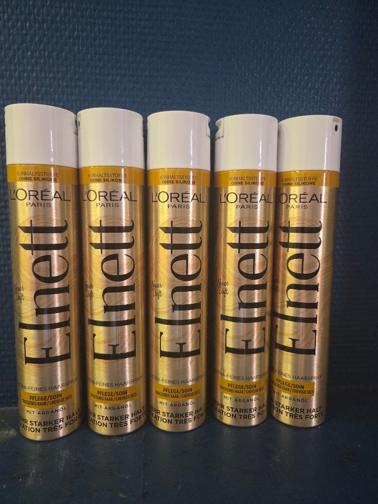 L'Oréal Elnett Haarlak 300ml (5 stuks) - Nieuw, Bijoux, Sacs & Beauté, Enlèvement, Neuf, Gel, Cire, Laque ou Mousse