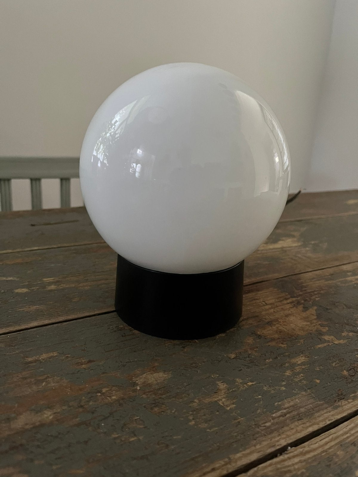 VINTAGE RETRO LAMP PLAFONDLAMP WANDLAMP MELKGLAS BOL LAMP, Vintage, Zwart, Zo goed als nieuw, Plafondlamp