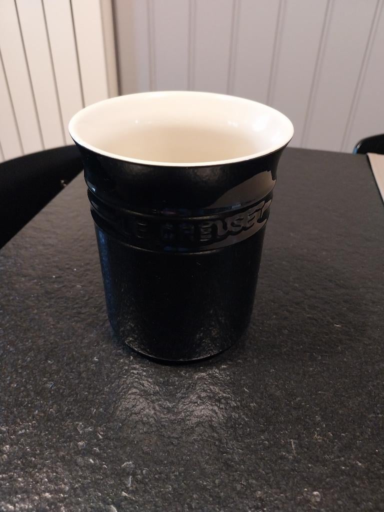 Le creuset spatelpot zwart, Le Creuset, Verzenden, Zo goed als nieuw, Steen/keramiek