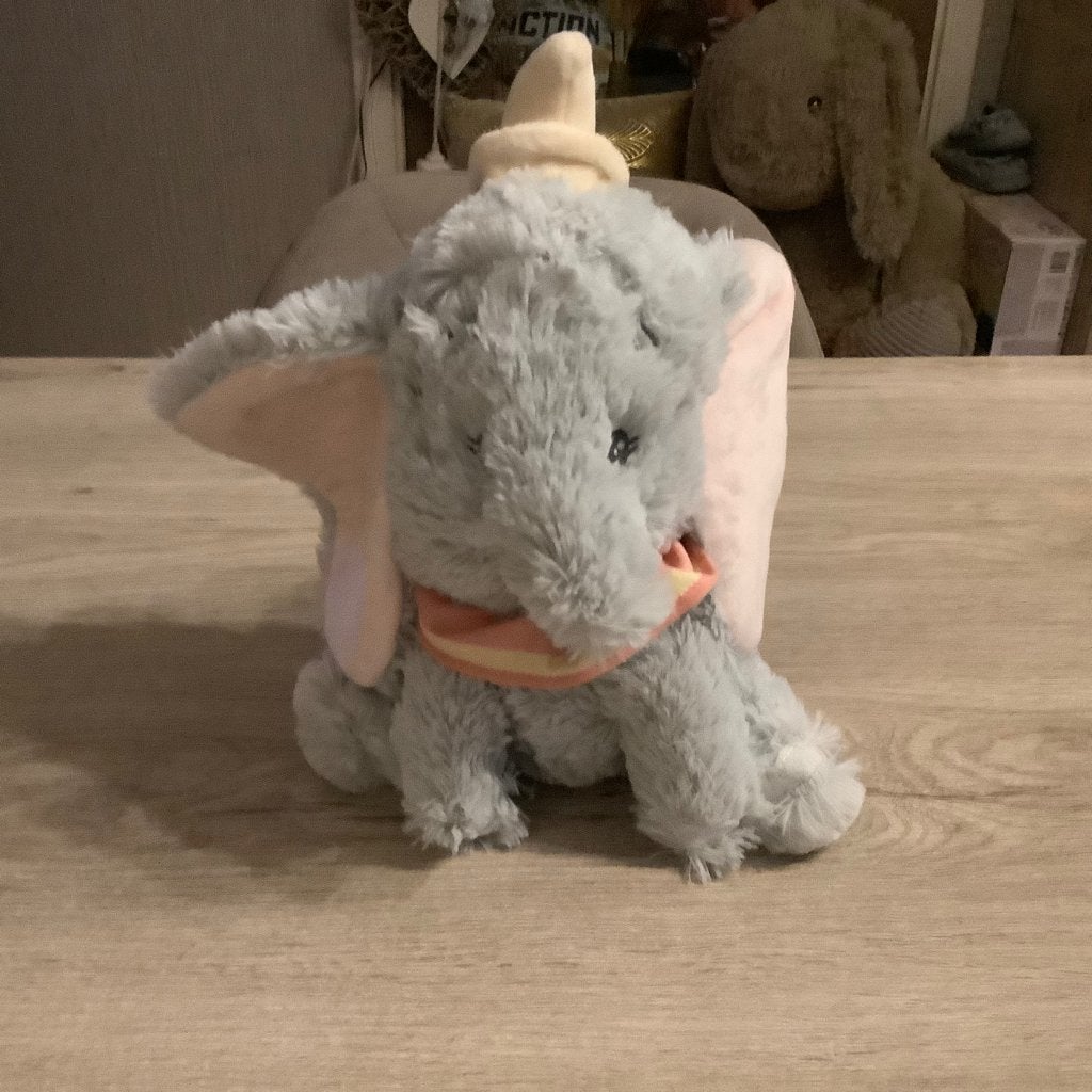 Personnage en peluche Disney Dumbo (35 cm), Comme neuf, Gris, Nicotoy, Avec vêtements ou accessoires