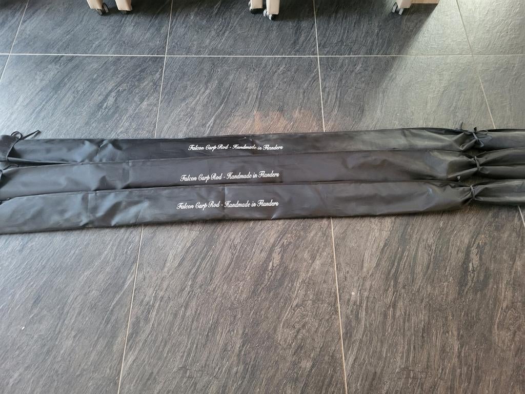 3x falcon Carp Rod vintage handmade by Rik Valcke, Ophalen