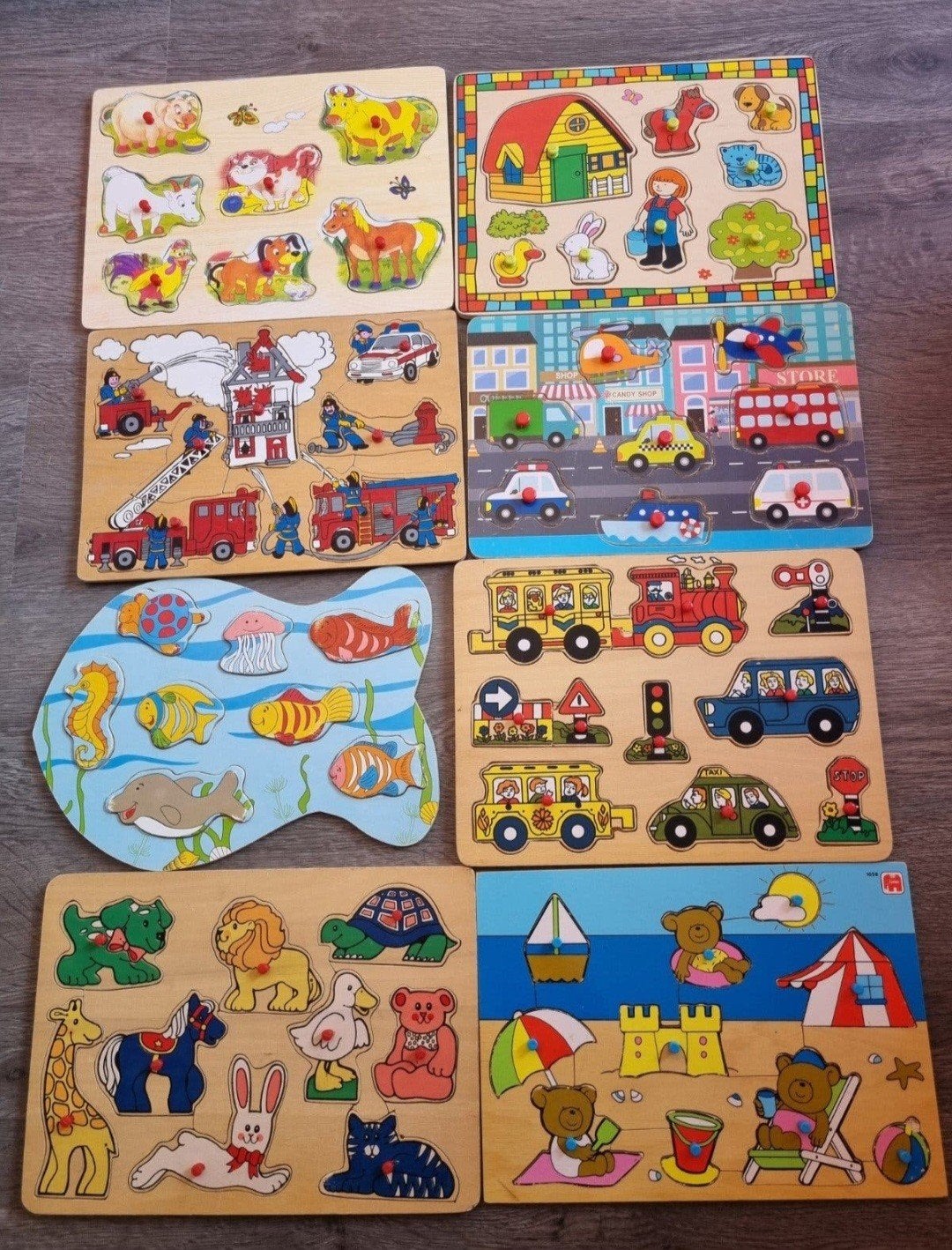 8 houten inlegpuzzels, Kinderen en Baby's, Ophalen