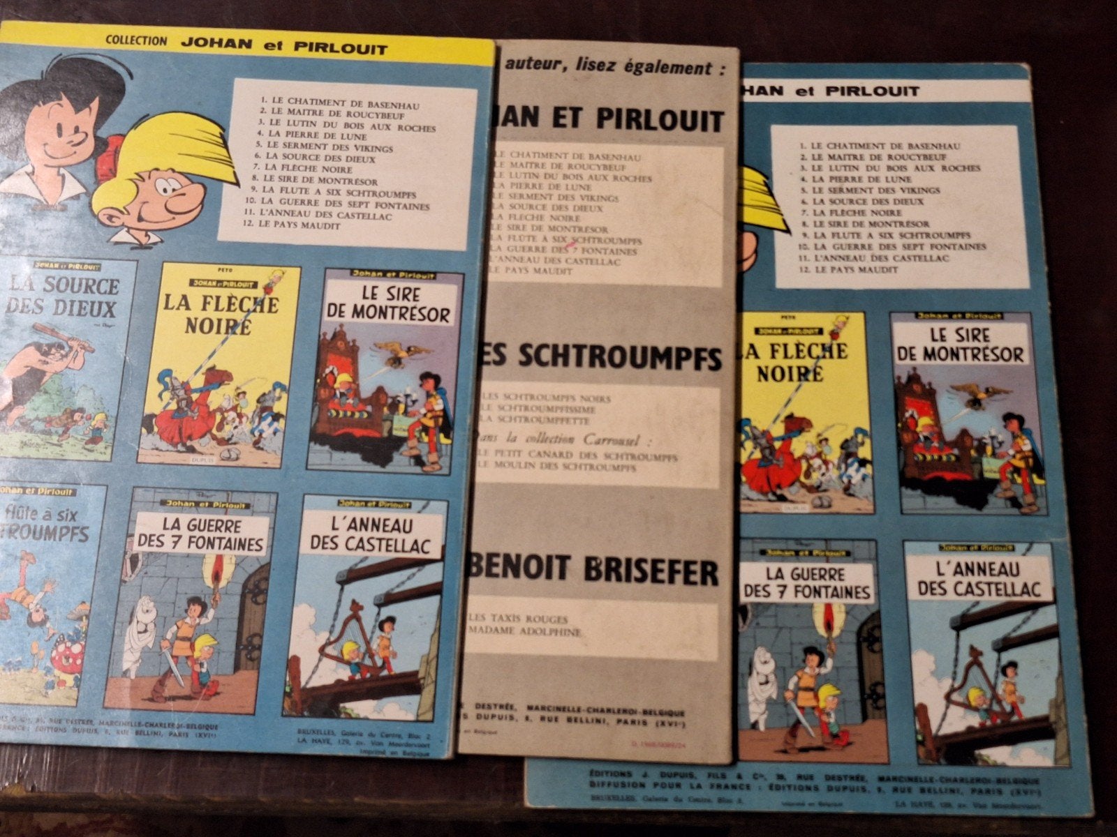 lot 3 bd souple johan et pirlouit 1964 65 68 tb état, Livres, Enlèvement ou Envoi