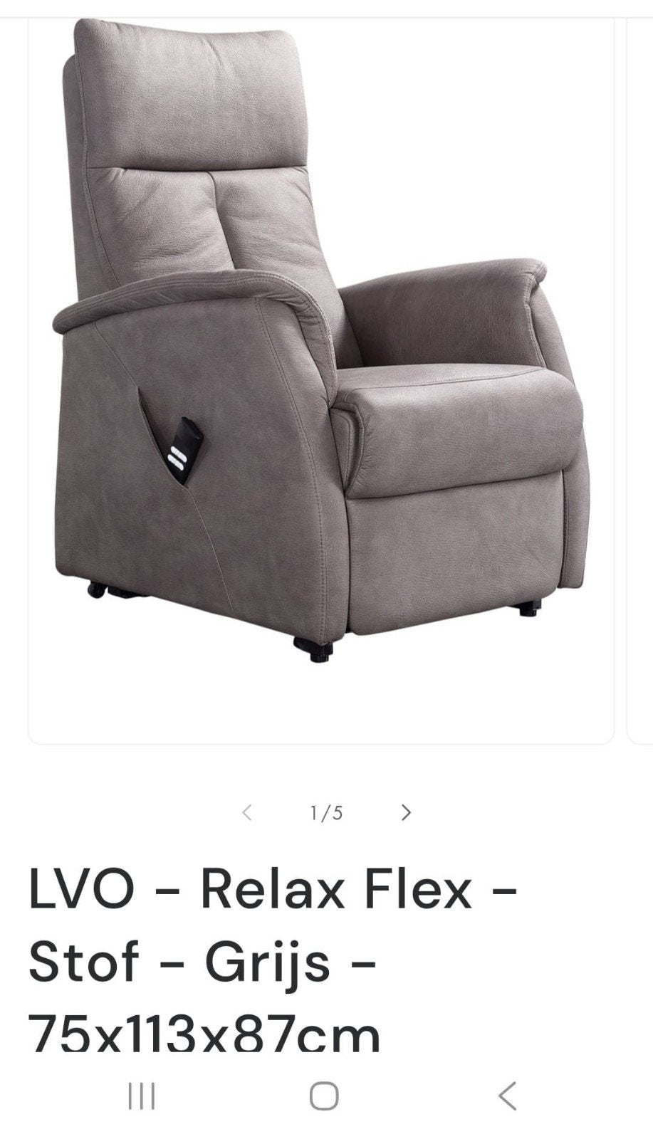 grijze relax sta-op functie, nieuwstaat, Huis en Inrichting, Fauteuils, Ophalen, Nieuw, Stof, Klassiek