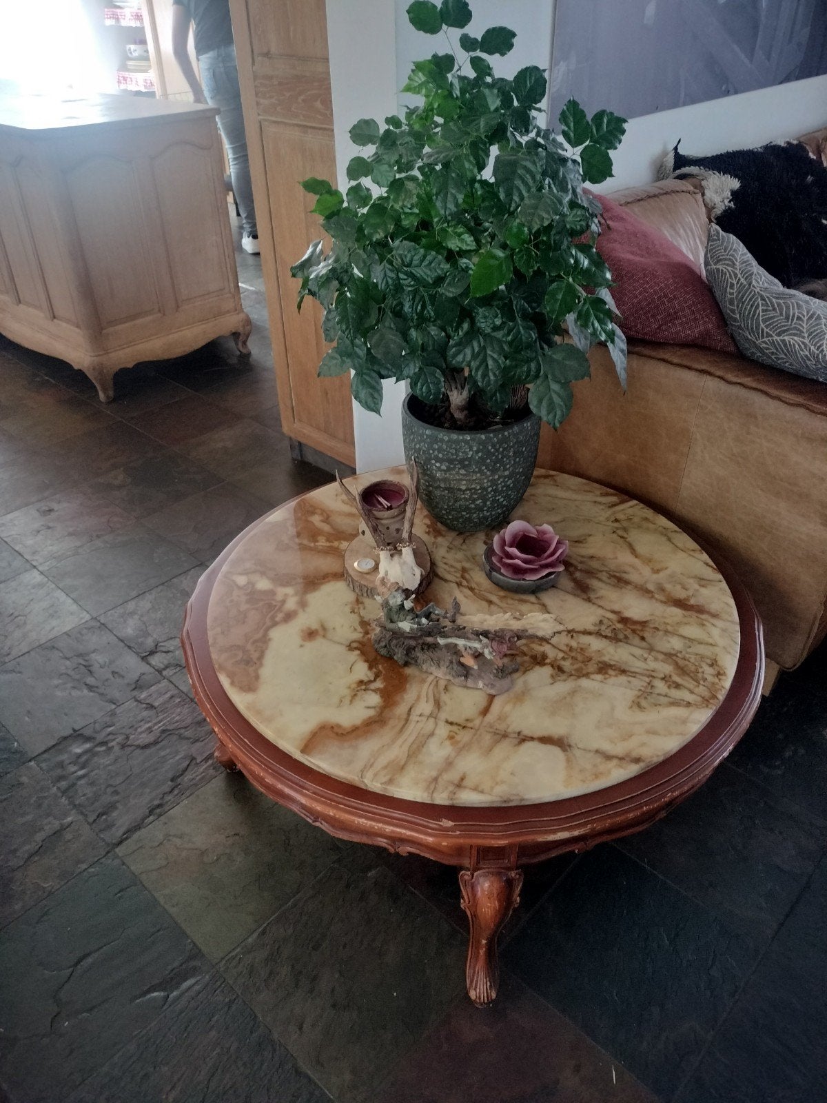 salontafel, Huis en Inrichting, Ophalen, Overige materialen, Gebruikt, Rond