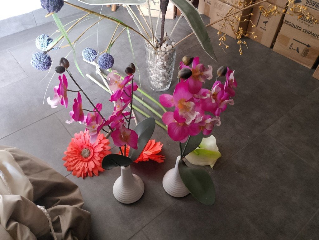 Partij kunstbloemen (orchidee, gerbera, allium), Ophalen of Verzenden