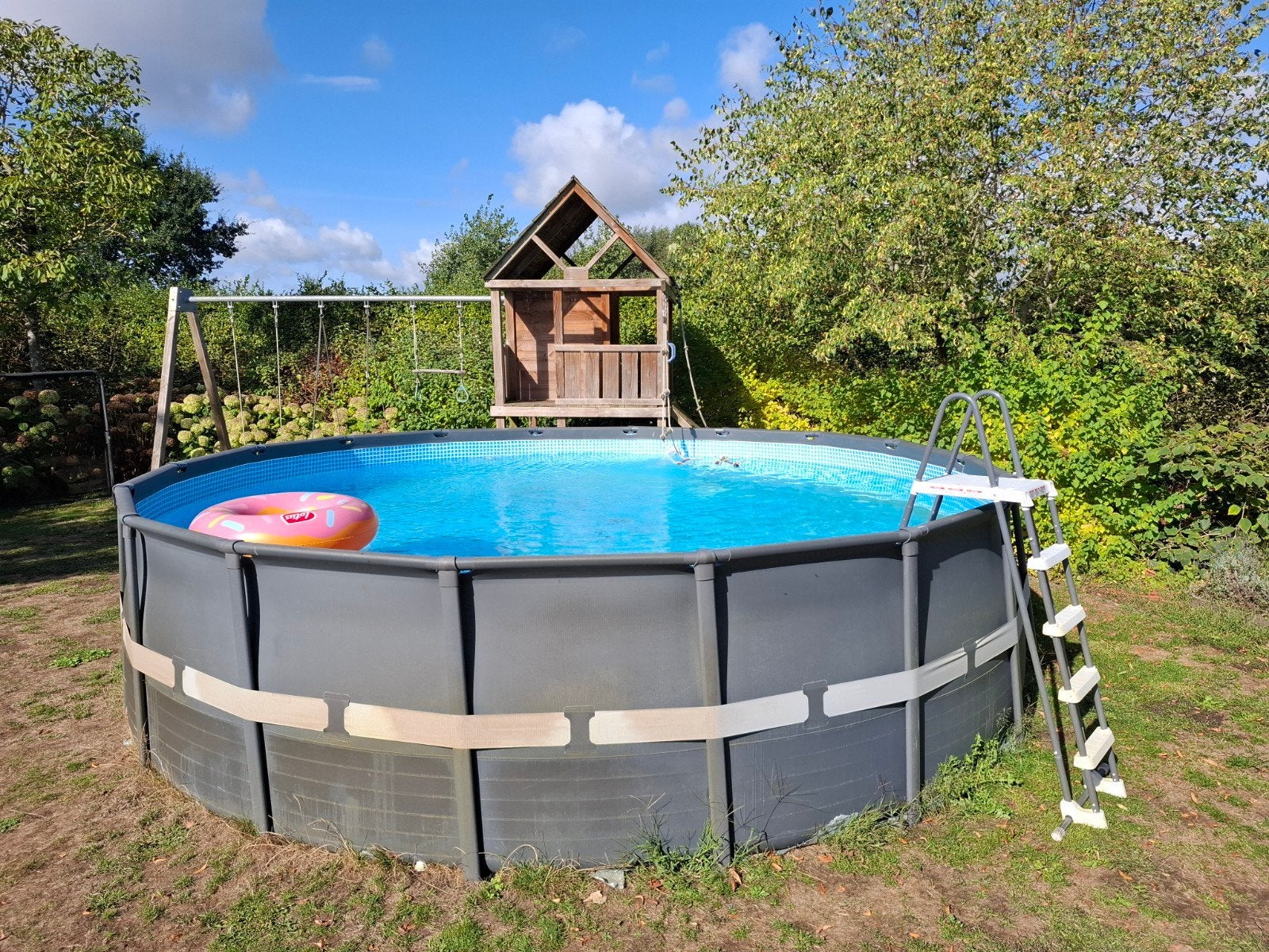 Opbouwzwembad, 300 cm ou plus, Rond, Comme neuf, Enlèvement
