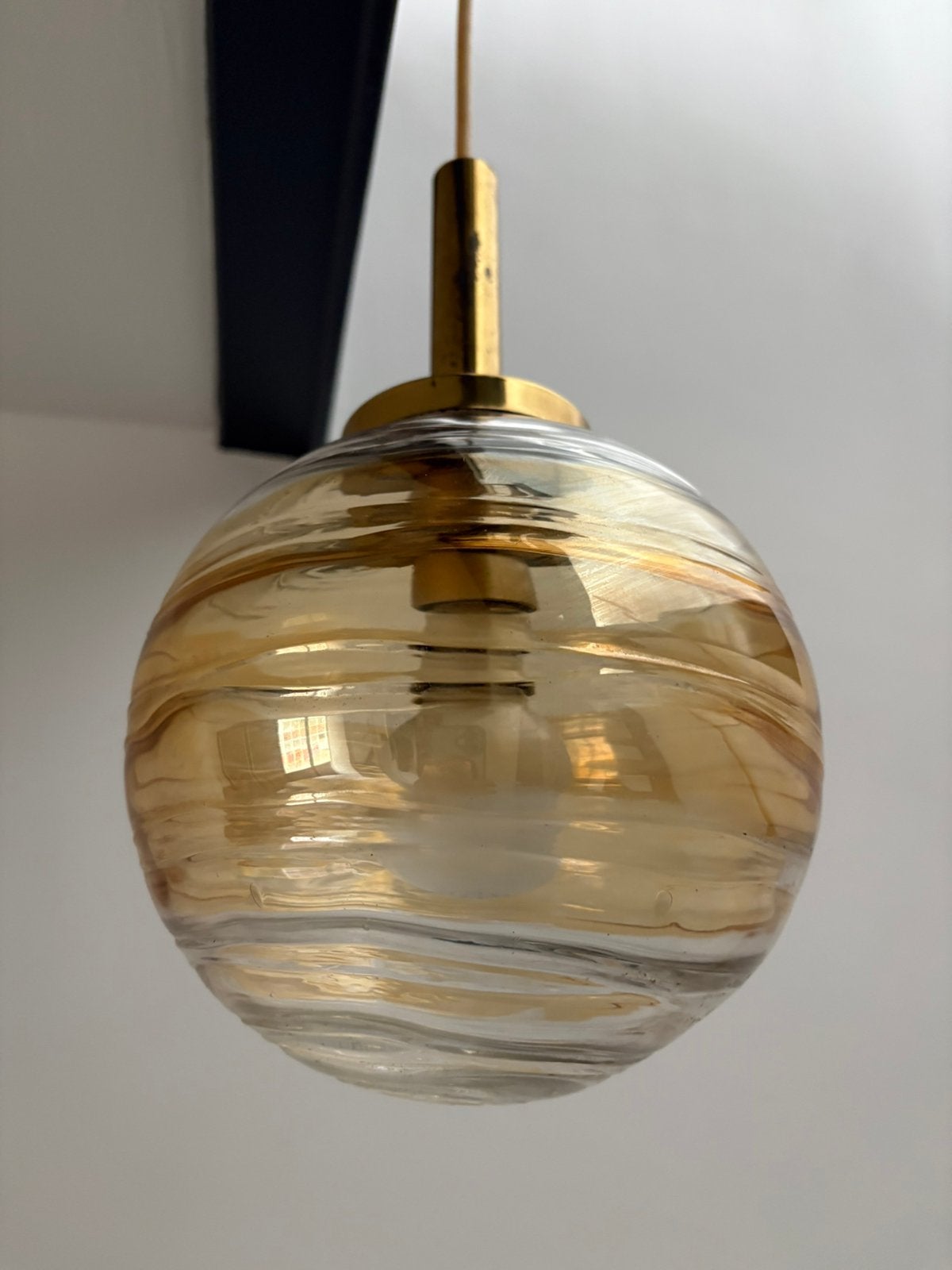 WOFI-Leuchten vintage hanglamp, Ophalen of Verzenden, Gebruikt, Glas, E27 (groot)