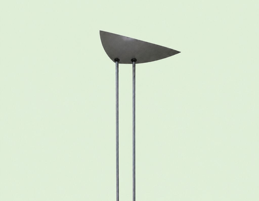 Minimalistische metalen uplighter vloerlamp - Vintage design, Ophalen, Gebruikt, Metaal