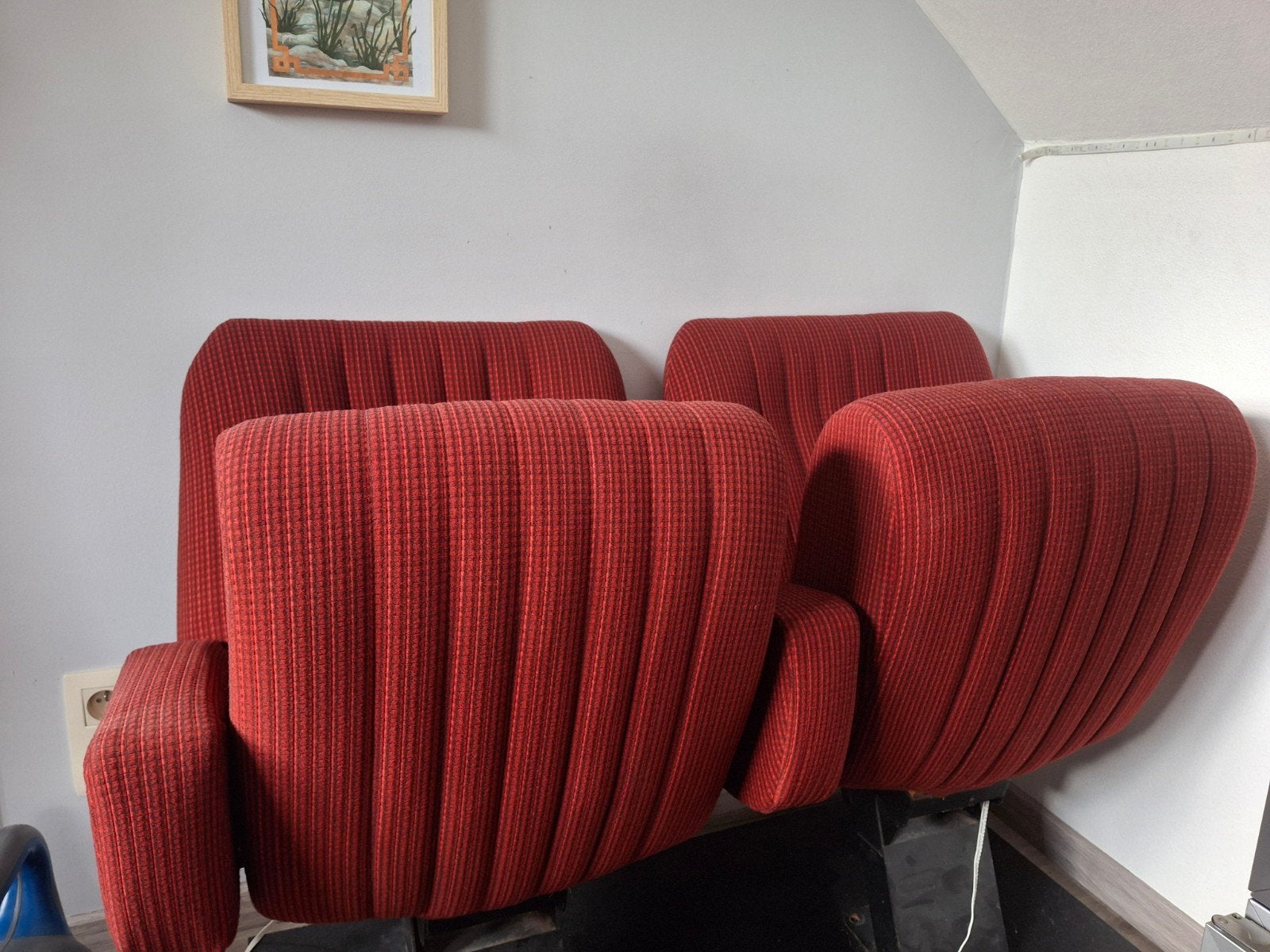 Vintage tweepersoons cinemazetels, Moins de 75 cm, Moins de 150 cm, Enlèvement, Utilisé