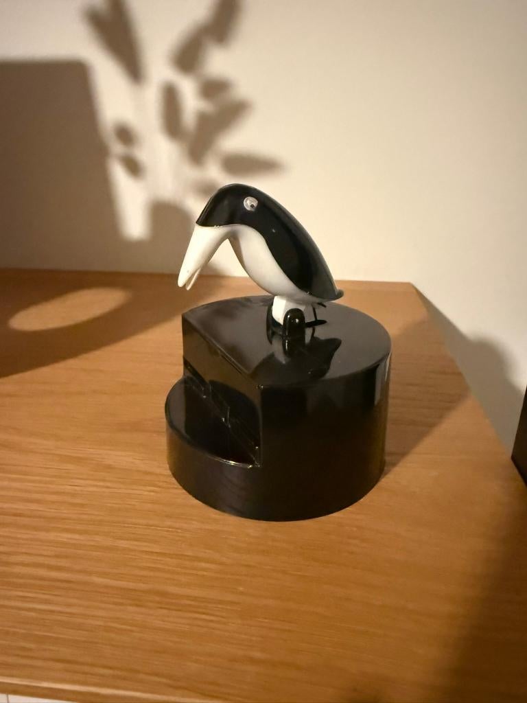 Vintage tandenstokker dispenser in penguin vorm, Antiek en Kunst, Ophalen of Verzenden