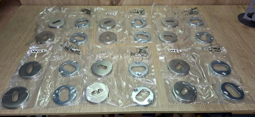 24 rosaces à clés BB en acier inoxydable — neuves, Enlèvement ou Envoi