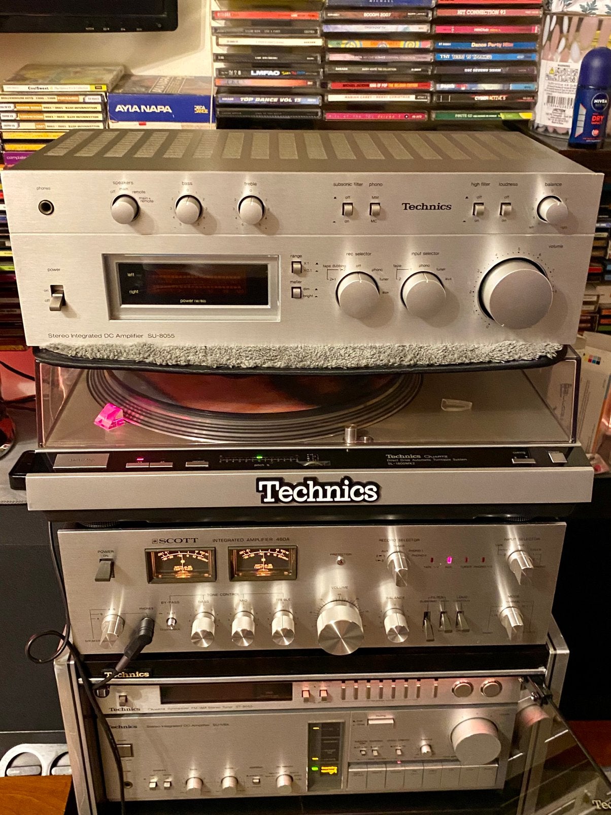 Technics SU-8055 versterker, Ophalen of Verzenden, Zo goed als nieuw, Stereo