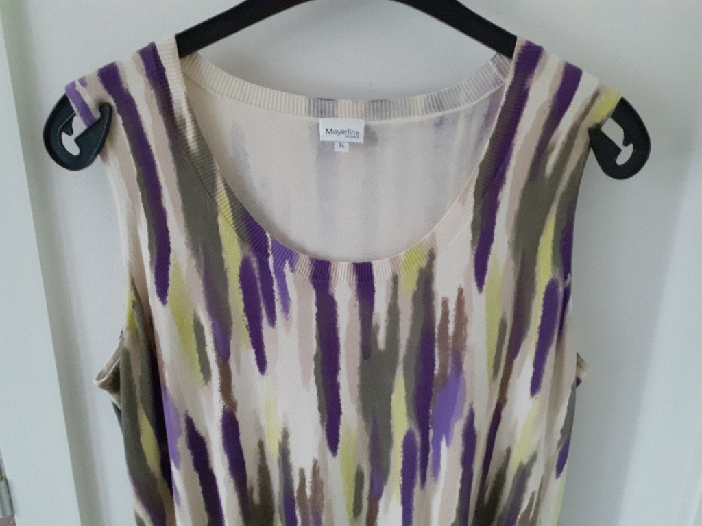 MAYERLINE Ecru topje met print Maat: 3L = 50 Prijs: € 4, Kleding | Dames, Mayerline, Meerkleurig, Zo goed als nieuw, Shirt of Top