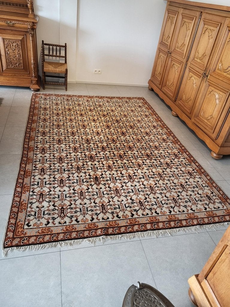 Tapis indien noué à la main, Maison & Meubles, 200 cm ou plus, Comme neuf, Enlèvement, Rectangulaire