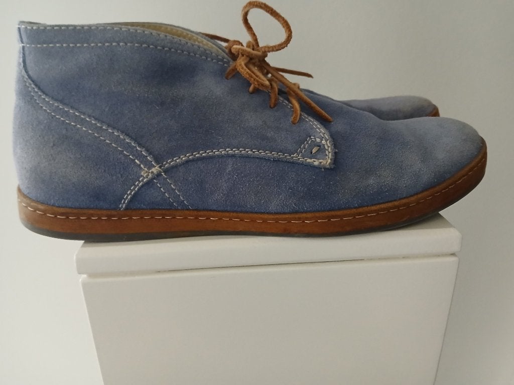 Schoenen heren maat 43 leder en daim, Blauw, Overige typen, Pier One, Ophalen of Verzenden