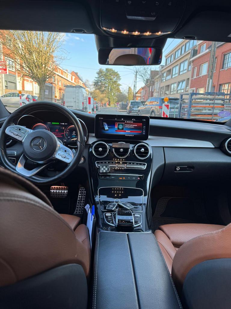 Mercedes c300 de diesel hybride AMG Line Full option, Auto's, Automaat, Euro 6, Zwart, Leder