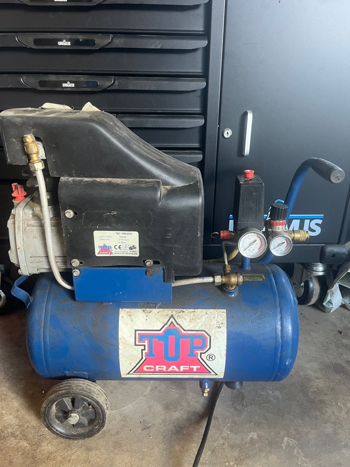 Topcraft compressor lekt voor onderdelen, Ophalen, Gebruikt, 6 tot 10 bar, Minder dan 200 liter/min