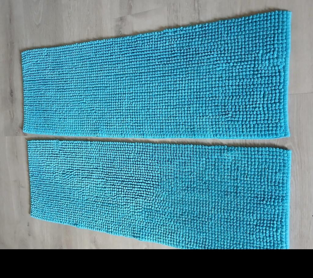 Tapis de bains chenille, antidérapant, couleur turquoise., Enlèvement, Tapis de bain