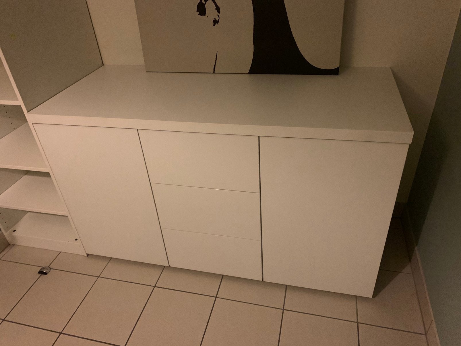 Witte kast, Ophalen, 100 tot 150 cm, Met lade(s), Zo goed als nieuw